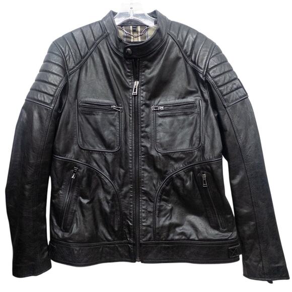 Belstaff Weybridge Leather Moto Jacket Black New  Men's XXL US 46 - Picture 1 of 9